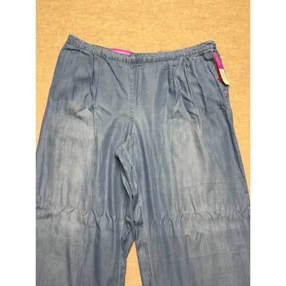 Merona Blue Chambray Wide Leg Pull On Casual Pants Size XXL NWT - Picture 2 of 8